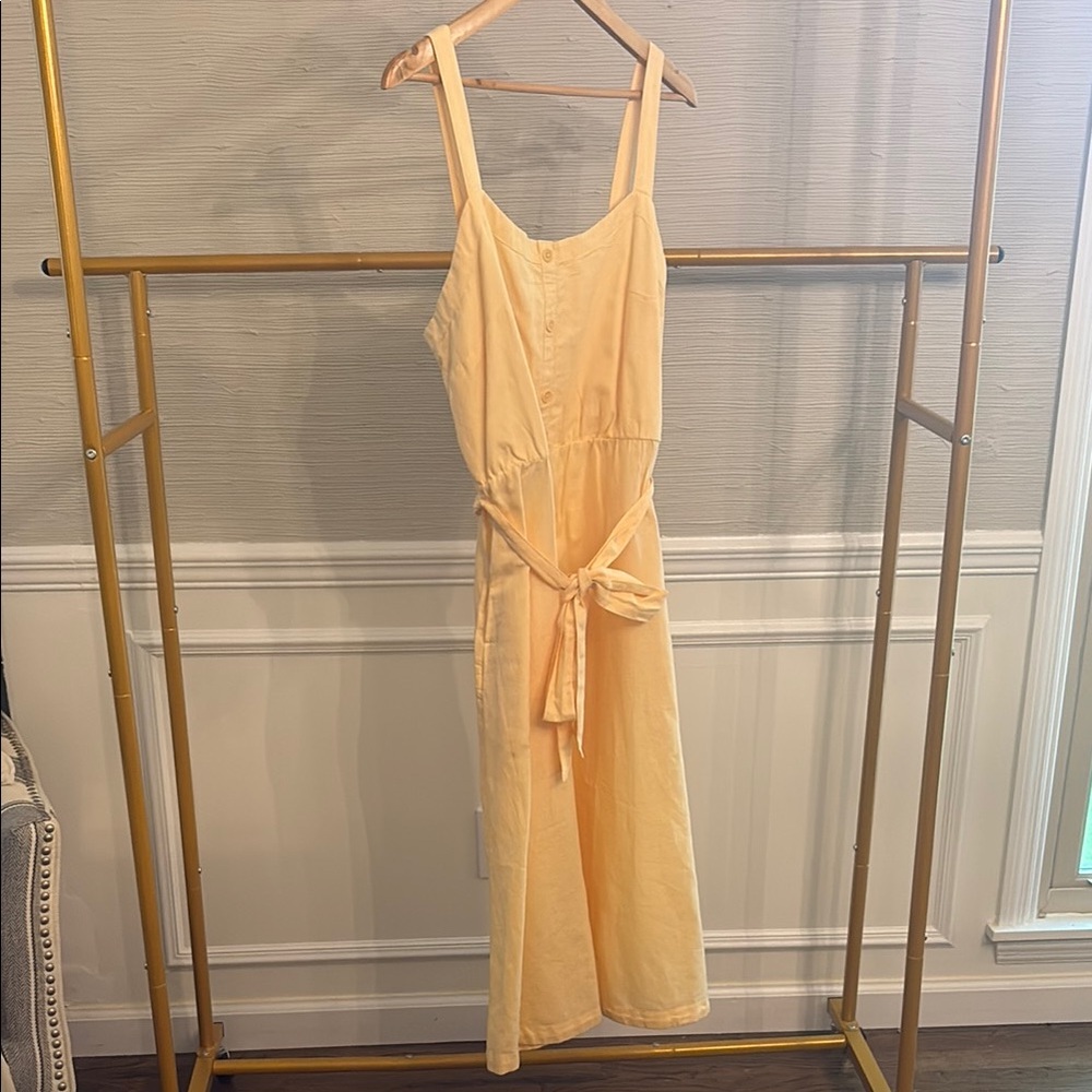 Pact Yellow Spaghetti Strap Midi Sundress for Weddings